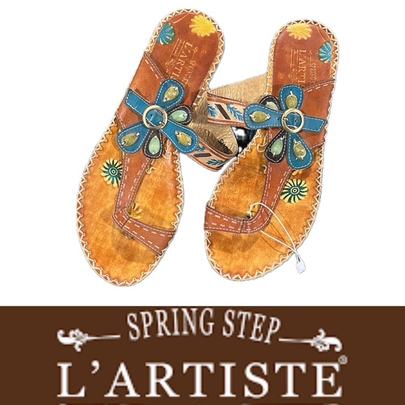 🌸NWOT Spring Step L'Artiste Santorini Slide Sandal in Camel | 40 (8.5) - Picture 1 of 17